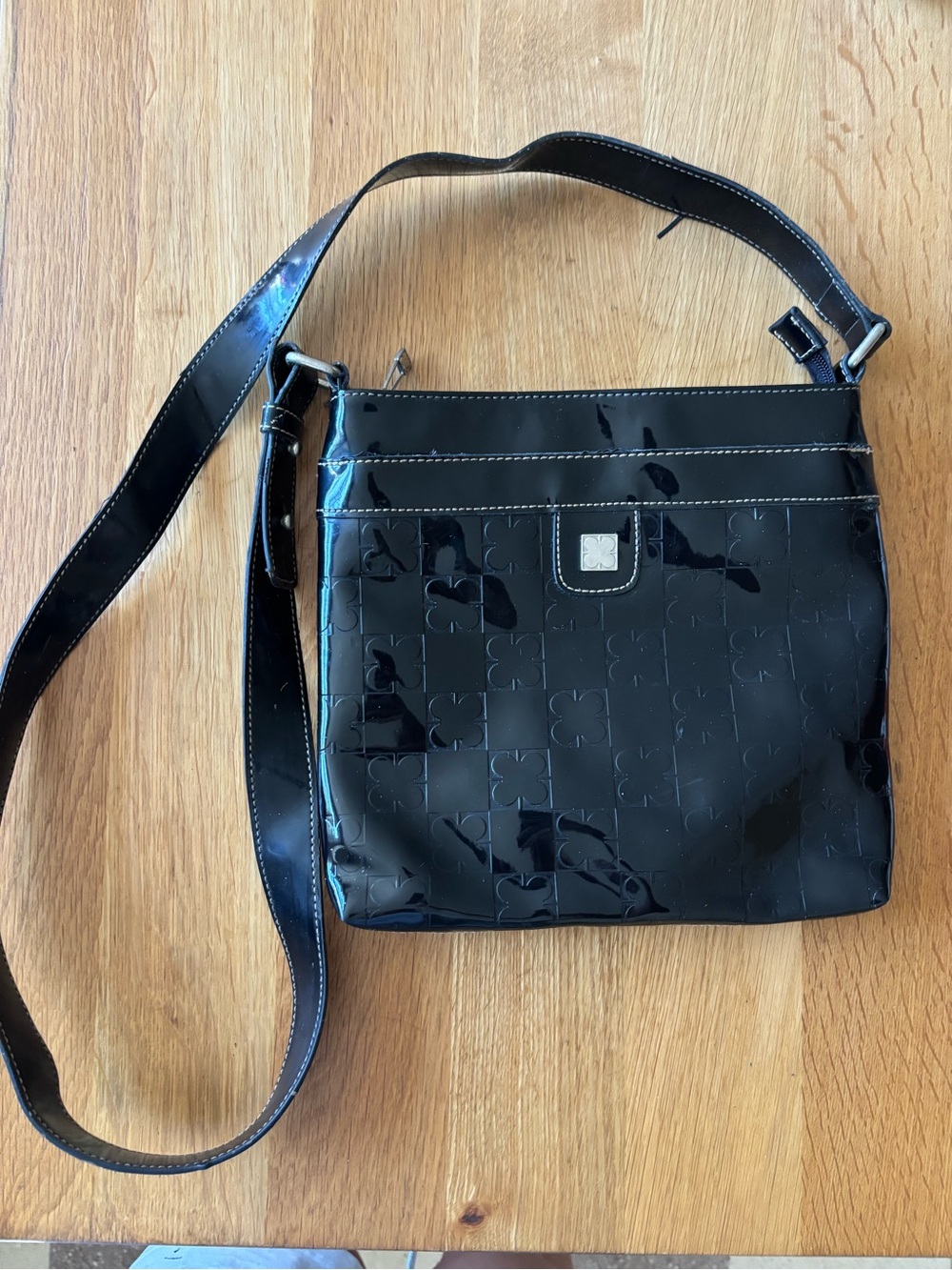Liz Claiborne Black Patent Crossbody Bag